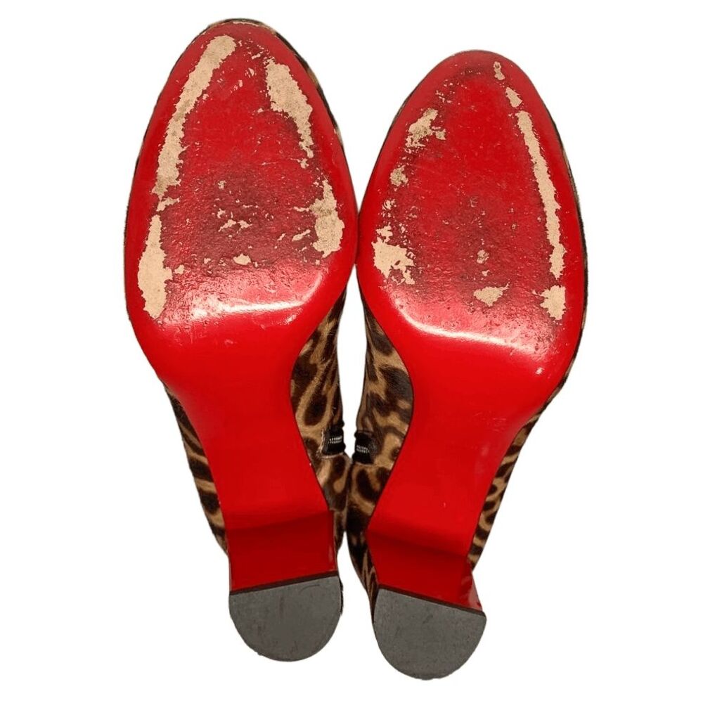 Christian Louboutin Moulamax 85 Pony Hair Heeled Ankle Booties EU 37.5 US 7.5 - Picture 10 of 11